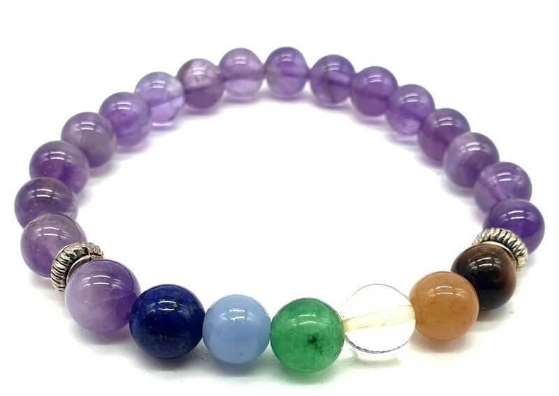 Bracelet Améthyste &amp; 7 Chakras 🌈